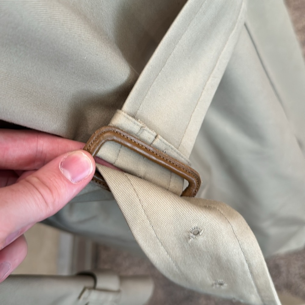 VINTAGE Burberry mens 48 tan cotton blend classic belted trench overcoat - Picture 4 of 11
